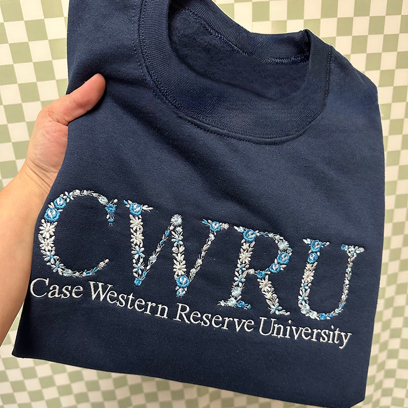 Custom Floral College Sweatshirts || Embroidered College Names || Personalized Floral Lettering || Trendy College Apparel
