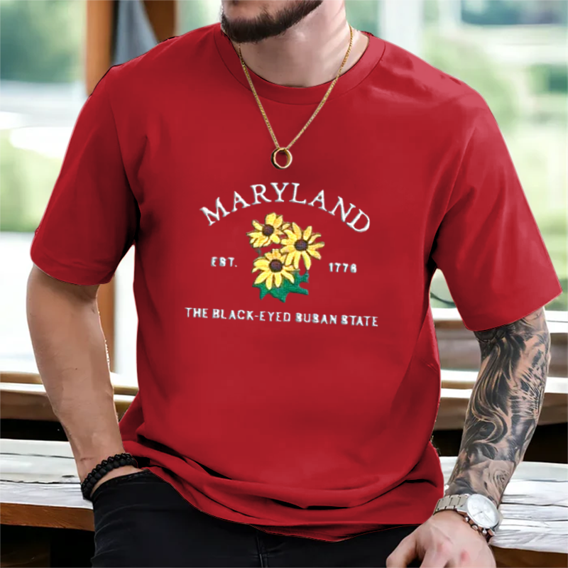CUSTOM EMBROIDERED MARYLAND FLOWER SWEATSHIRT