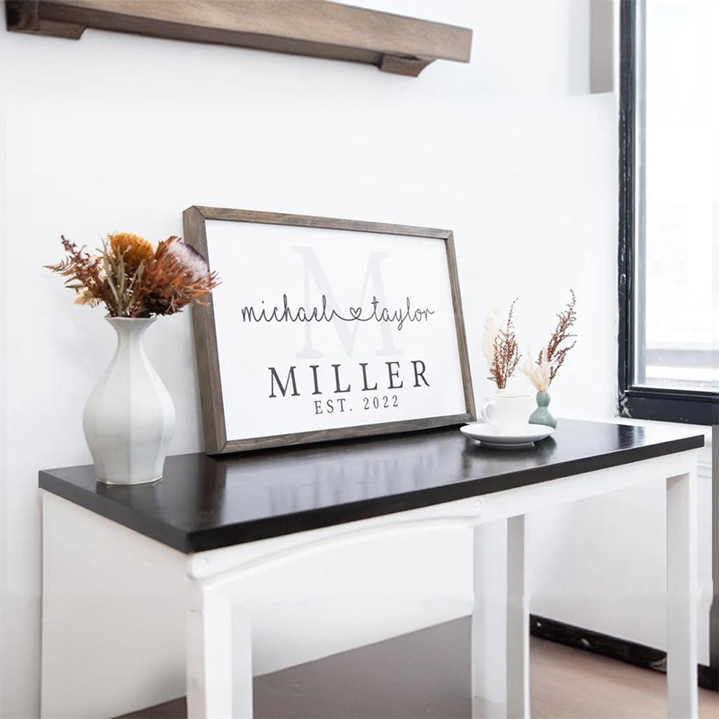 Personalized Monogram Sign | Custom Wedding & Mother's Day Gift | Established Name Sign