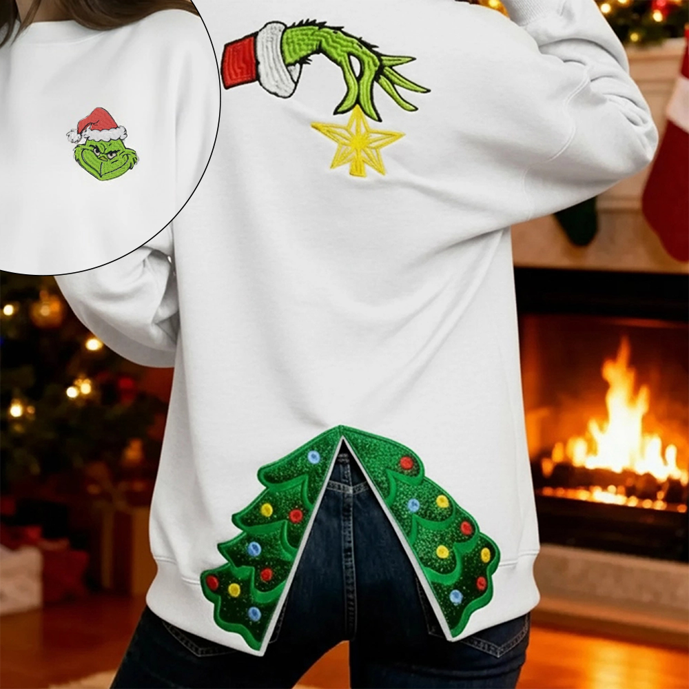  Grinchy Christmas Cut-out Sweatshirt