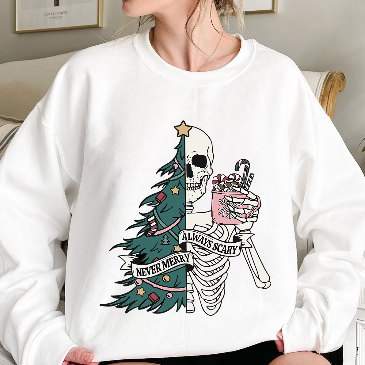 Never Merry Always Scary Christmas Sweatshirt