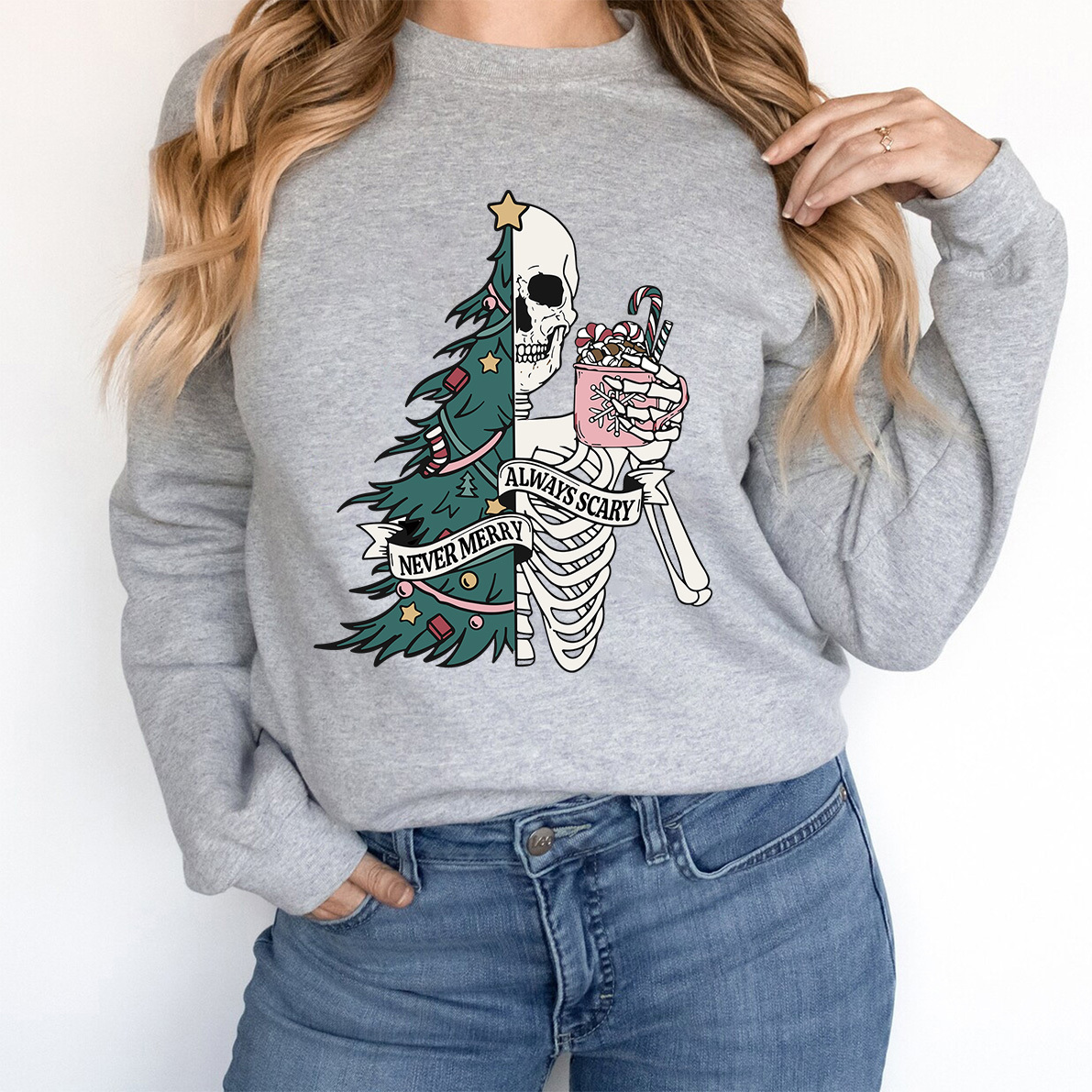 Never Merry Always Scary Christmas Sweatshirt