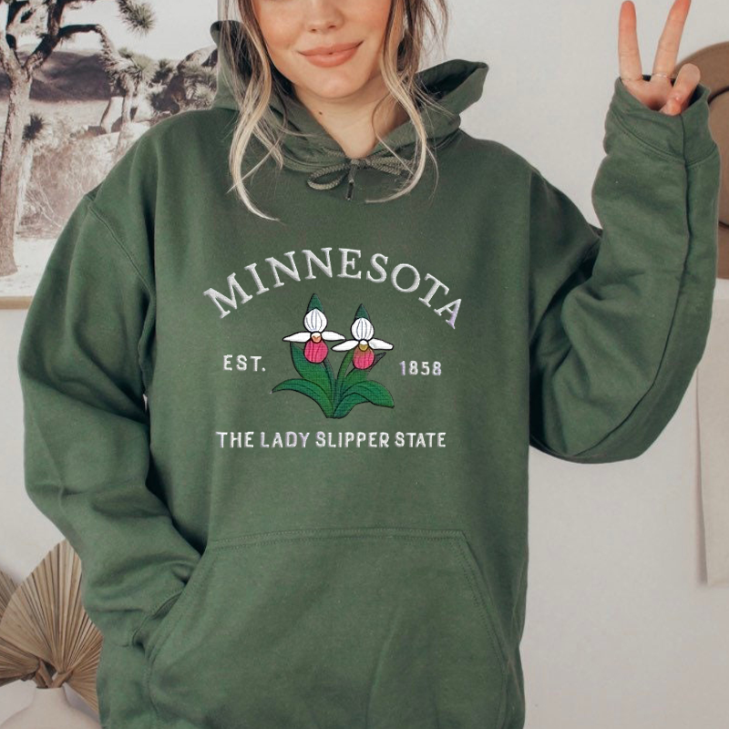 CUSTOM EMBROIDERED MINNESOTA FLOWER SWEATSHIRT
