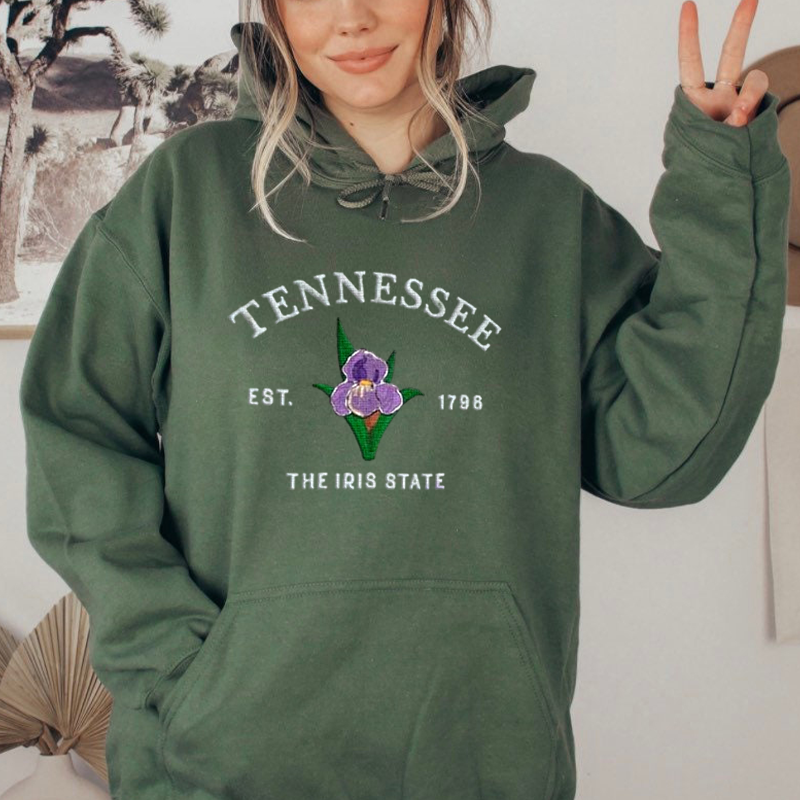 CUSTOM EMBROIDERED TENNESSEE FLOWER SWEATSHIRT