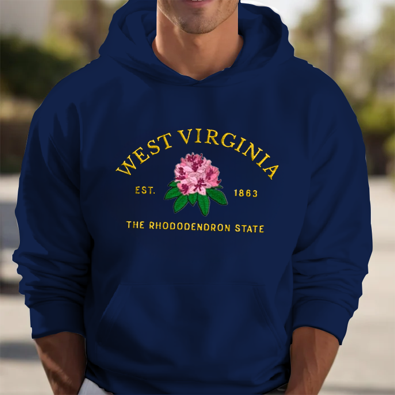 CUSTOM EMBROIDERED WEST VIRGINIA FLOWER SWEATSHIRT