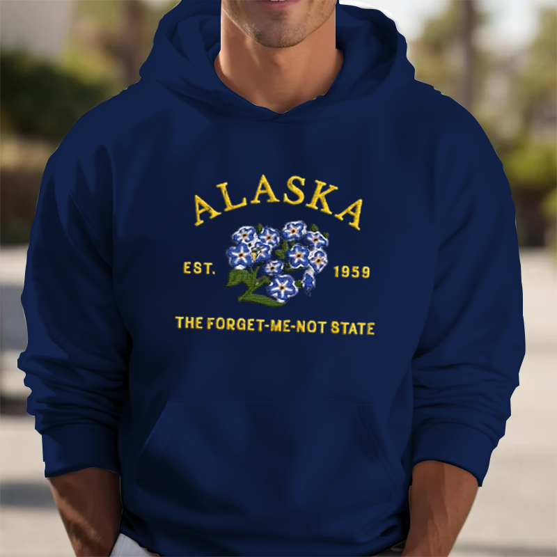 CUSTOM EMBROIDERED ALASKA FLOWER SWEATSHIRT