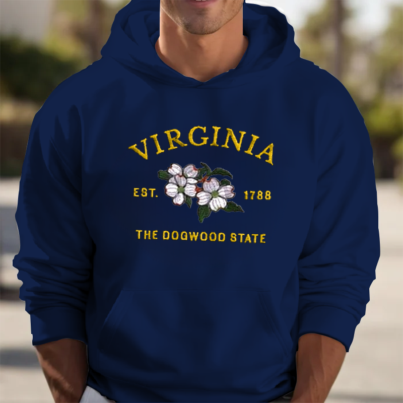 CUSTOM EMBROIDERED VIRGINIA FLOWER SWEATSHIRT