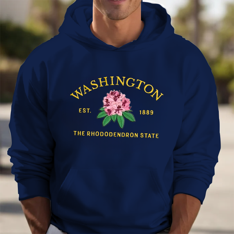 CUSTOM EMBROIDERED WASHINGTON FLOWER SWEATSHIRT