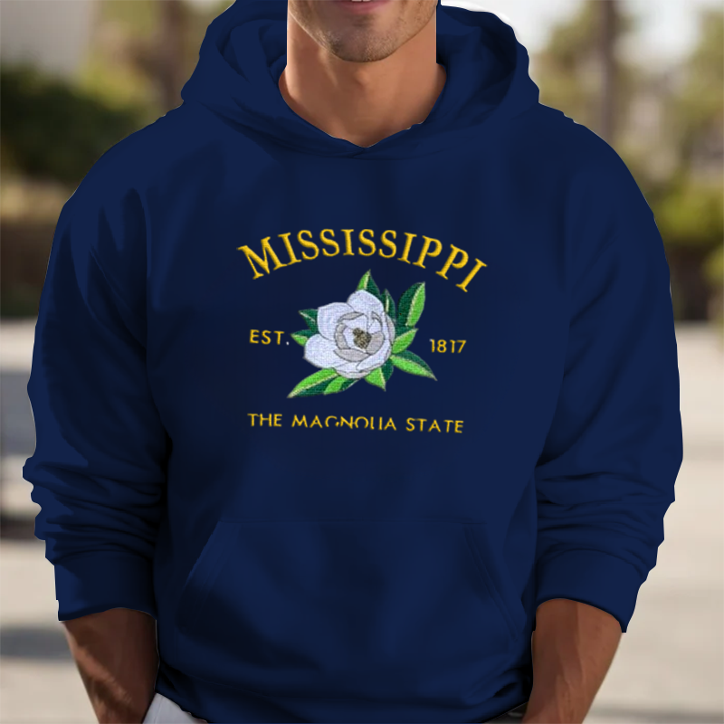 CUSTOM EMBROIDERED MISSISSIPPI FLOWER SWEATSHIRT