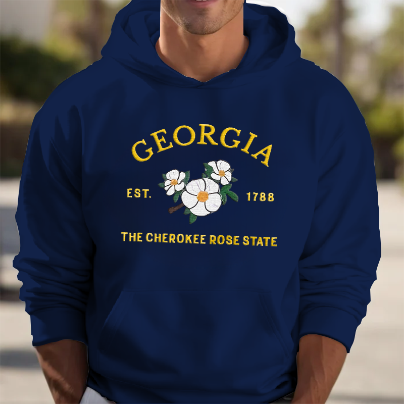 CUSTOM EMBROIDERED GEORGIA FLOWER SWEATSHIRT