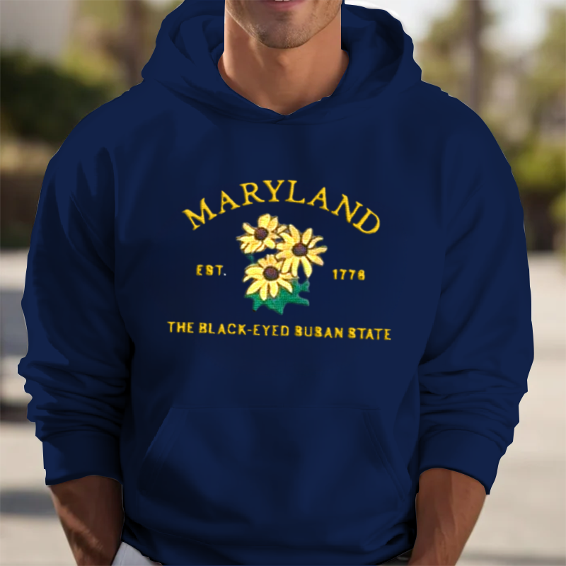 CUSTOM EMBROIDERED MARYLAND FLOWER SWEATSHIRT