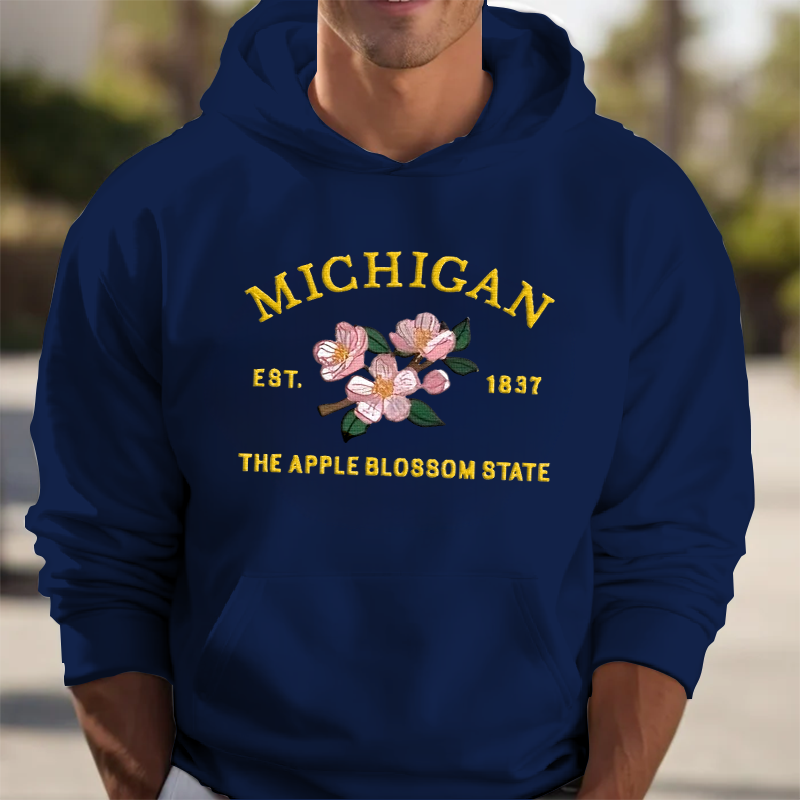 CUSTOM EMBROIDERED MICHIGAN FLOWER SWEATSHIRT