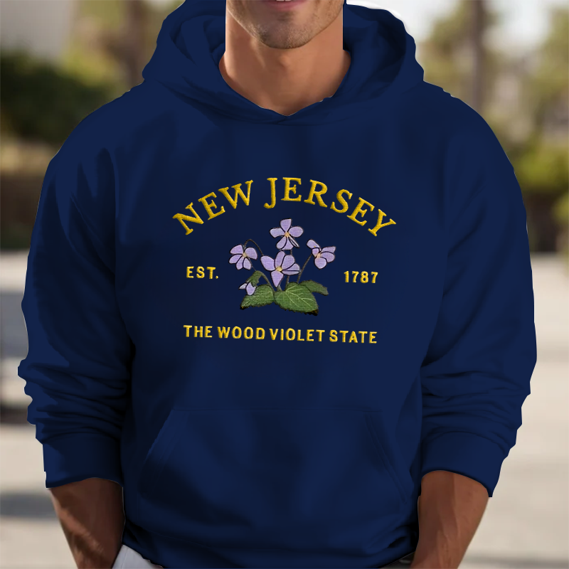 CUSTOM EMBROIDERED NEW JERSEY FLOWER SWEATSHIRT