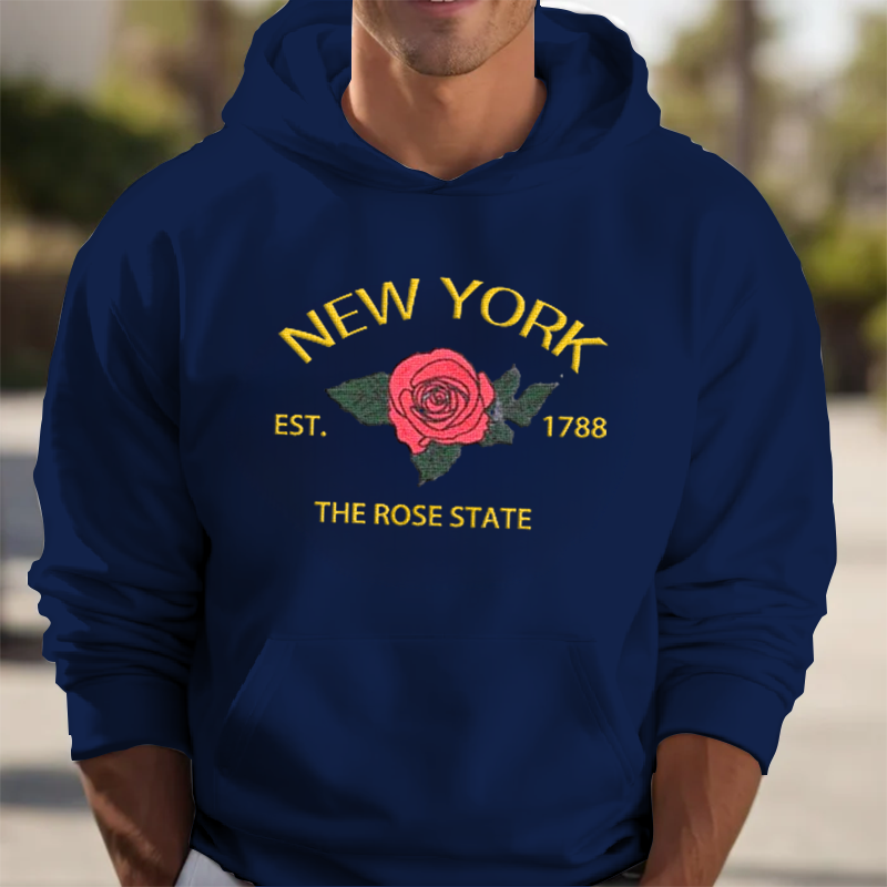 CUSTOM EMBROIDERED NEW YORK FLOWER SWEATSHIRT