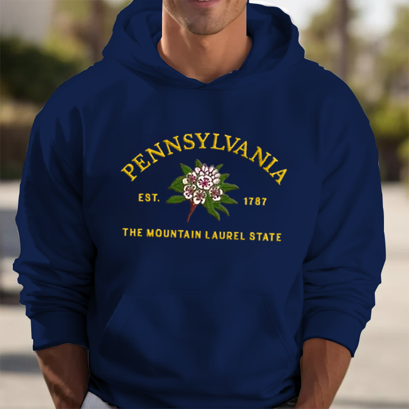 CUSTOM EMBROIDERED PENNSYLVANIA FLOWER SWEATSHIRT