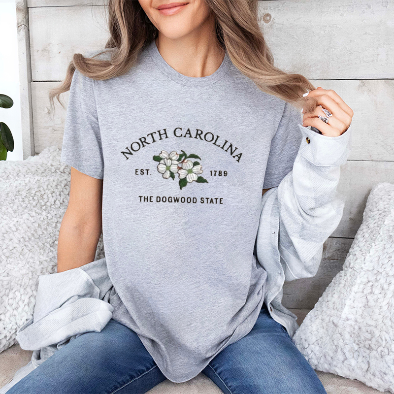 CUSTOM EMBROIDERED NORTH CAROLINA FLOWER SWEATSHIRT