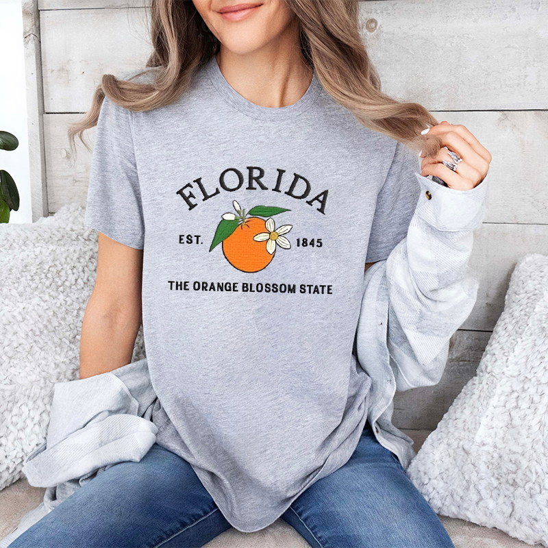 CUSTOM EMBROIDERED FLORIDA FLOWER SWEATSHIRT