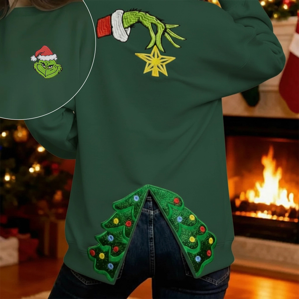  Grinchy Christmas Cut-out Sweatshirt