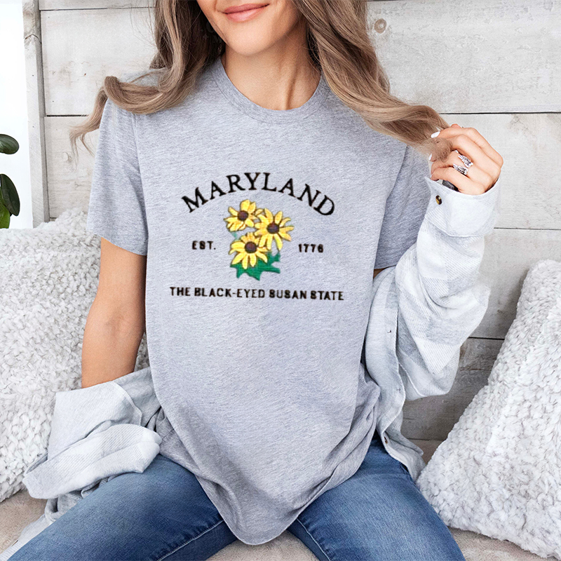 CUSTOM EMBROIDERED MARYLAND FLOWER SWEATSHIRT