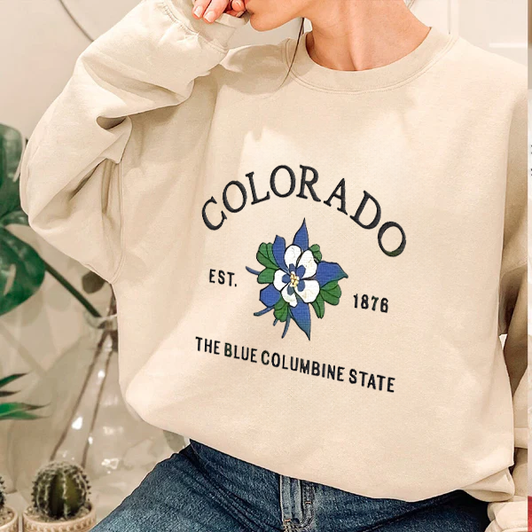 CUSTOM EMBROIDERED STATE FLOWER SWEATSHIRT
