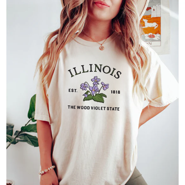 CUSTOM EMBROIDERED ILLINOIS FLOWER SWEATSHIRT