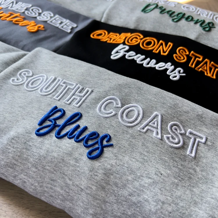 Custom 3D PUFF Embroidery College Team Sweatshirt