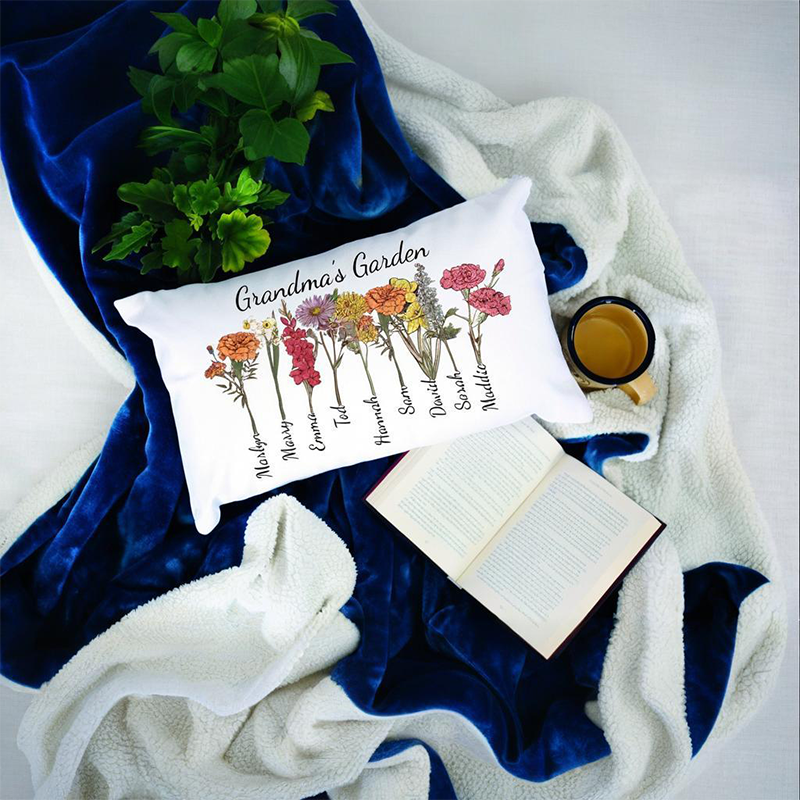  Mom/Grandma's Garden Birth Month Flower Pillow