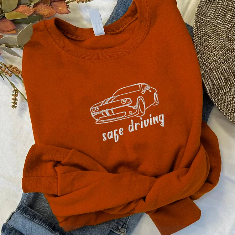 Classic Car Embroidered Sweatshirt Show Your Car Passion Sweatshirt