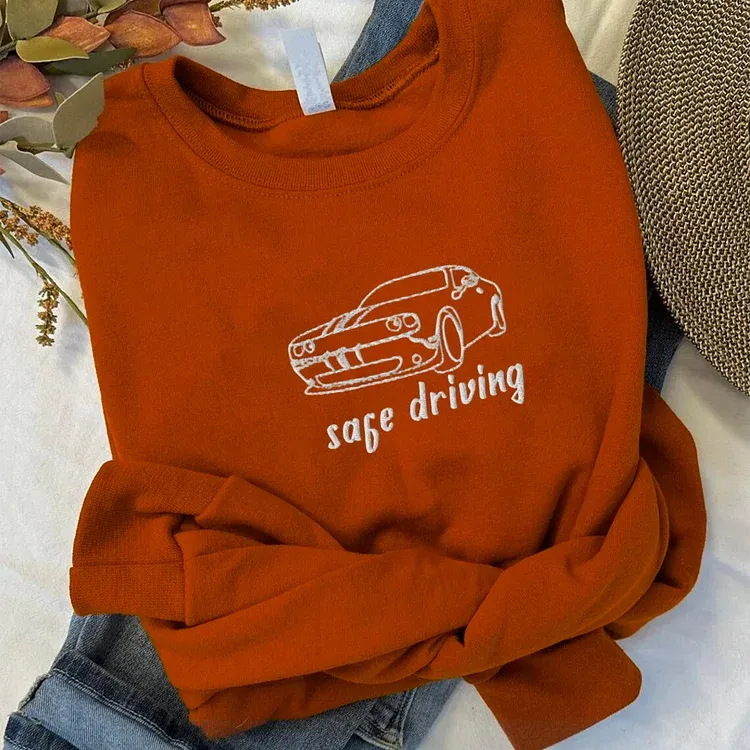 Classic Car Embroidered Sweatshirt Show Your Car Passion Sweatshirt