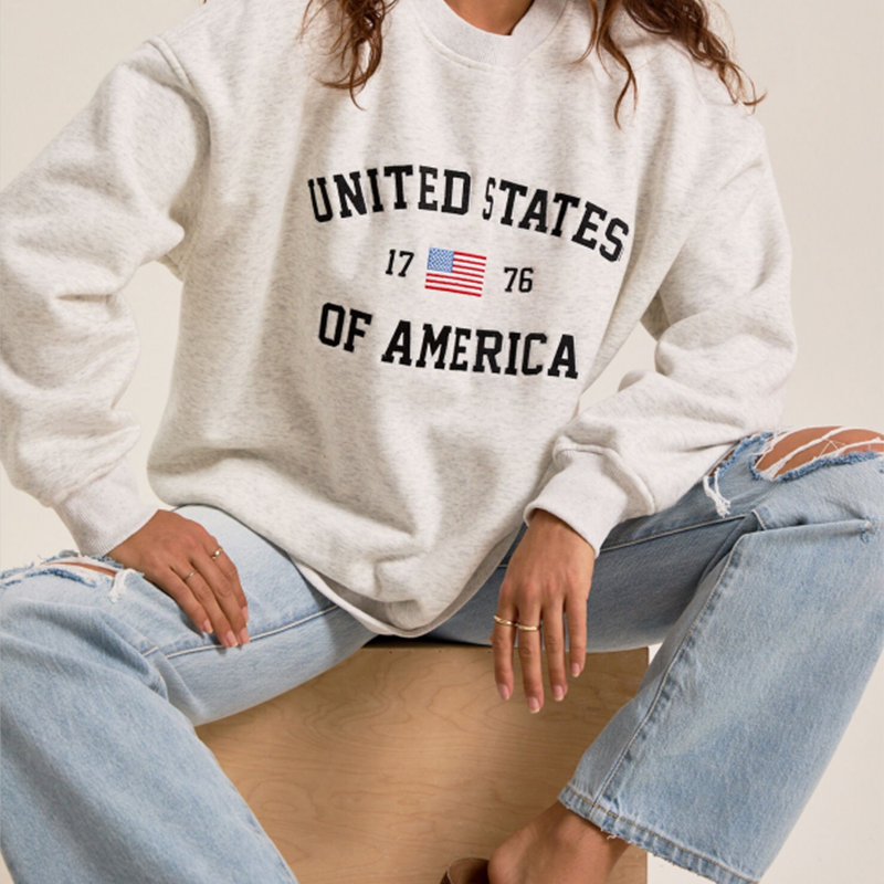 Embroidered United States Sweatshirt