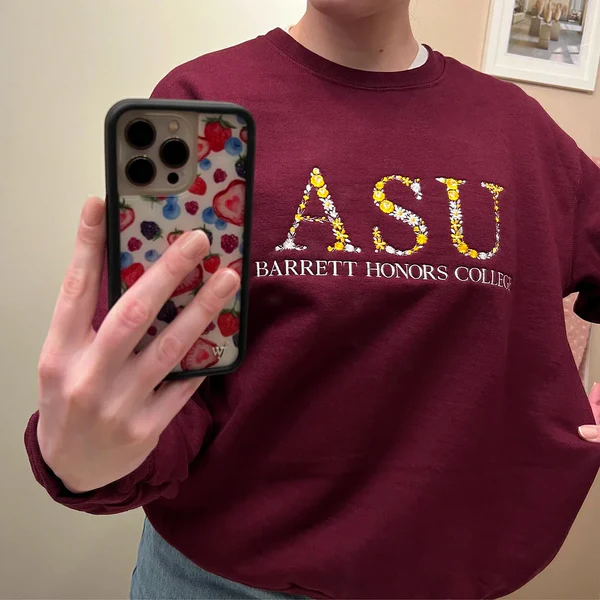 Custom Floral College Team Embroidered Sweatshirt & tshirt 