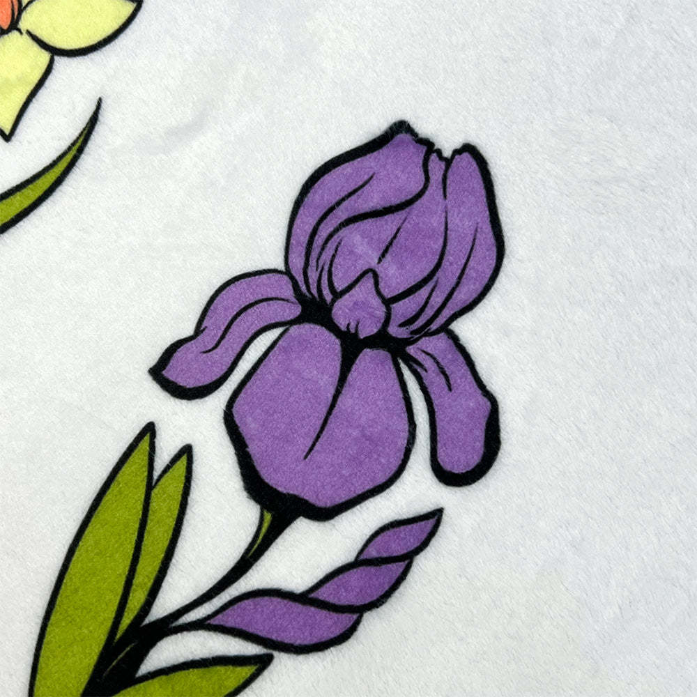 50%OFF⭐️First Mom Now Grandma's Garden Names Birth Flower Blanket