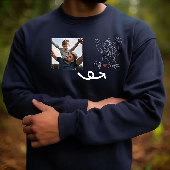Personalized Embroidery Photo Sweatshirt Gifts for dad