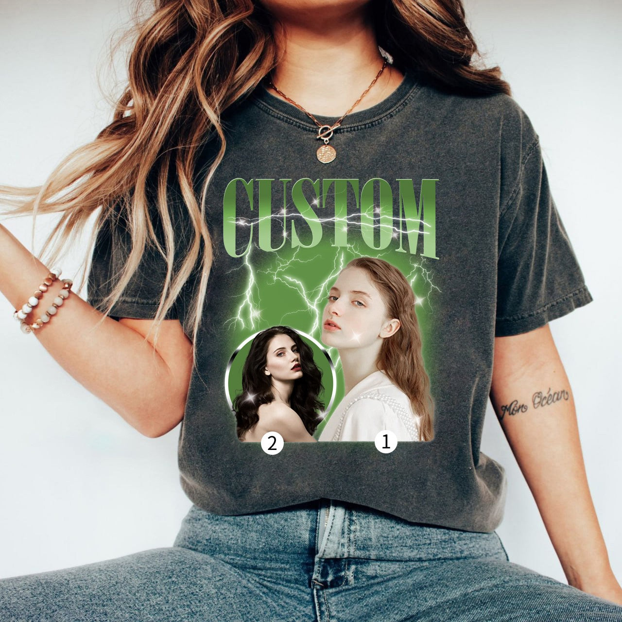 2 Photos Custom Vintage Tee