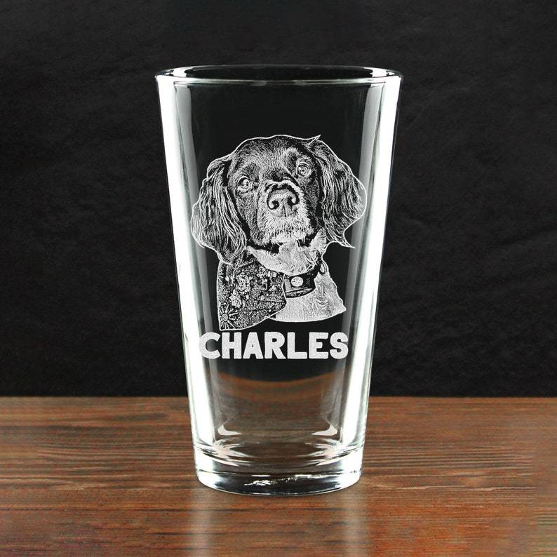 Custom Dog Portrait Whiskey Glass Gift - Engrave Your Pet Photo on Glasses, Gift for Pet Lovers