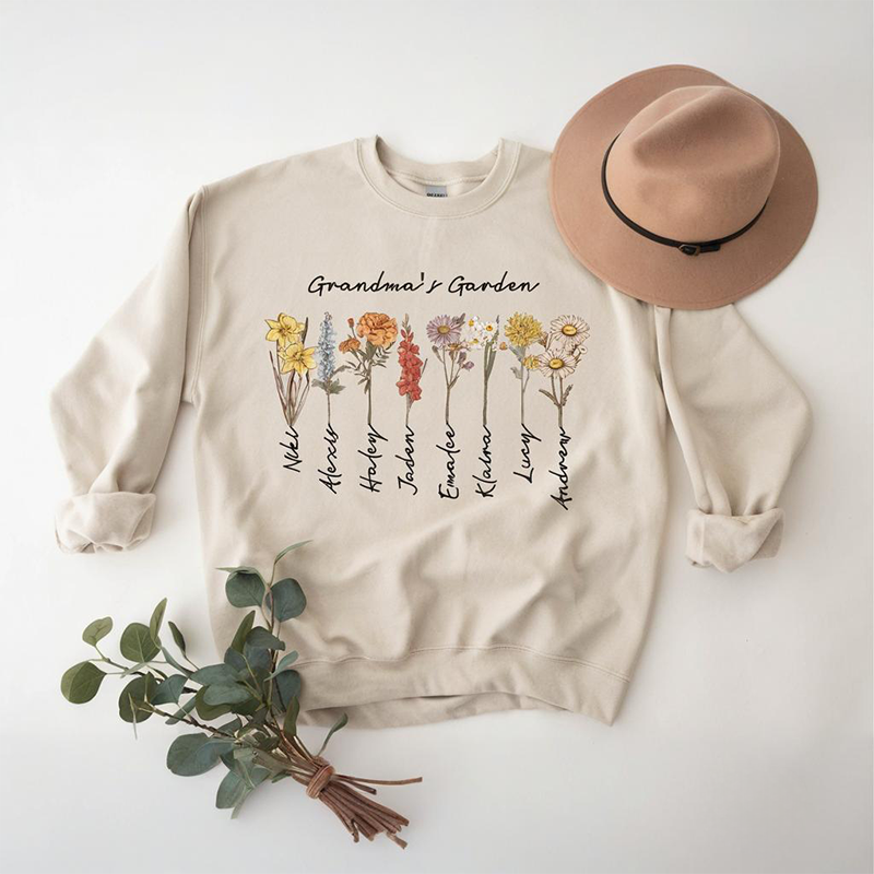 Mom/Grandma's Garden Birth Month Flower Sweatshirt