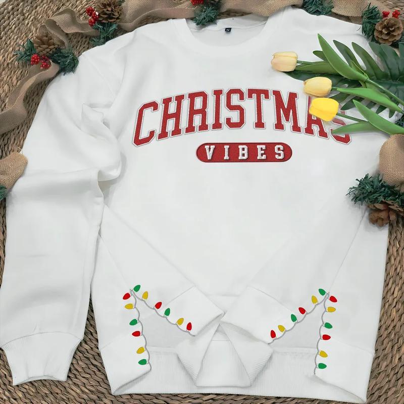 Custom Christmas Vibes Side Lights Cut-Out Sweatshirt