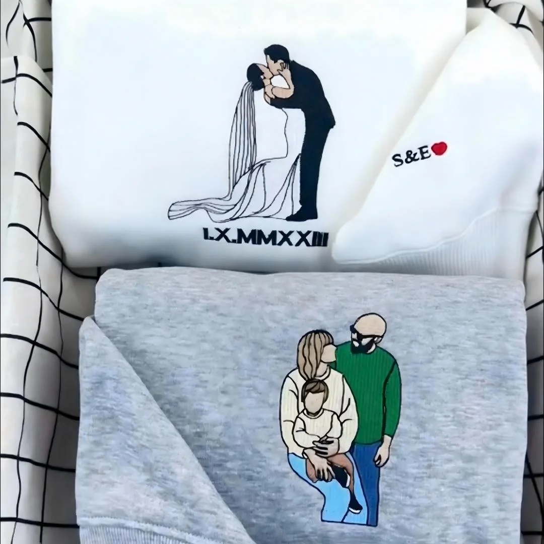 Custom Embroidered Sweatshirt for Mom, Family & Love