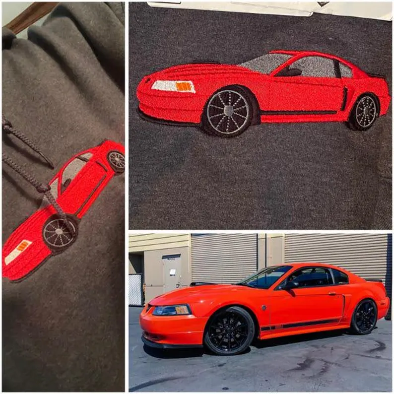 Custom Car Embroidered Sweatshirt Hoodie for Car Lovers