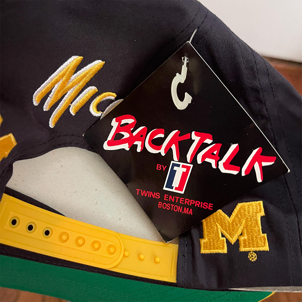 Vintage 90s Deadstock Michigan Wolverines NCAA Snapback Hat Baseball Cap