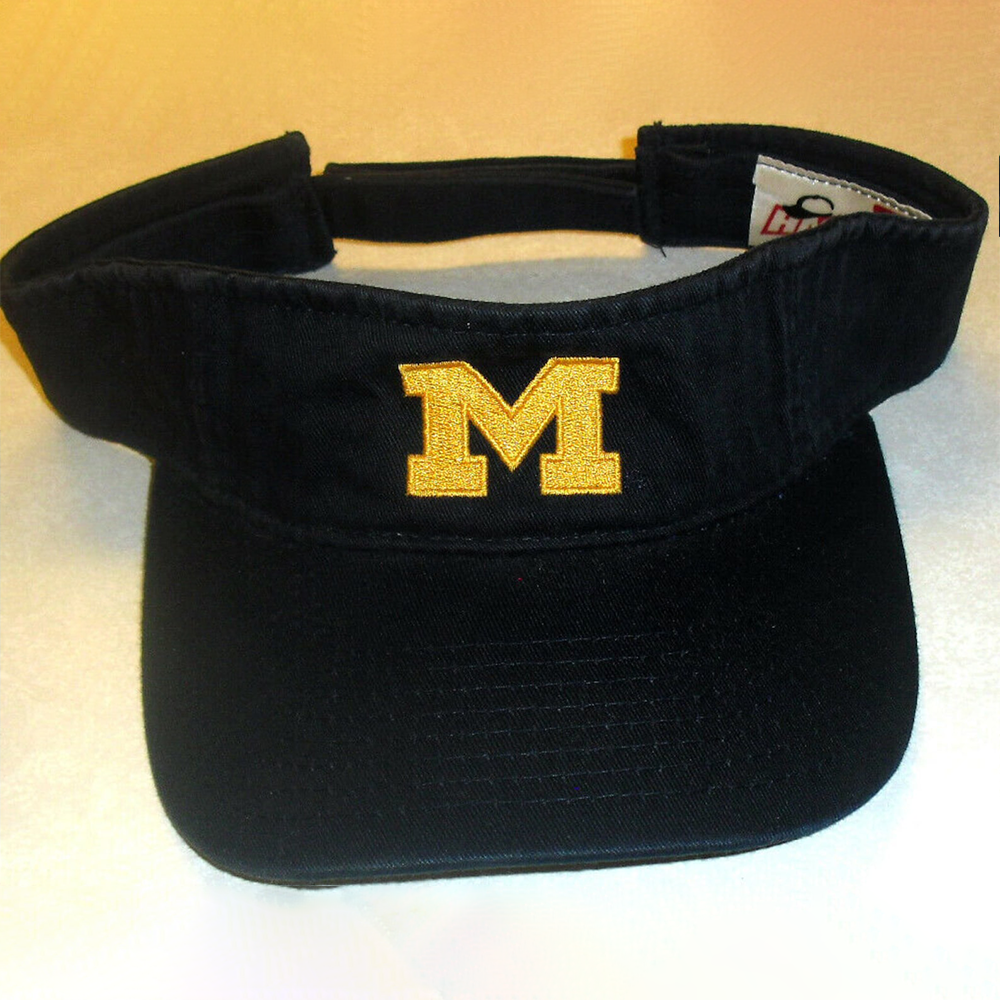 Michigan Wolverines M Logo Navy Blue Adult One Size Visor hat New Ncaa College