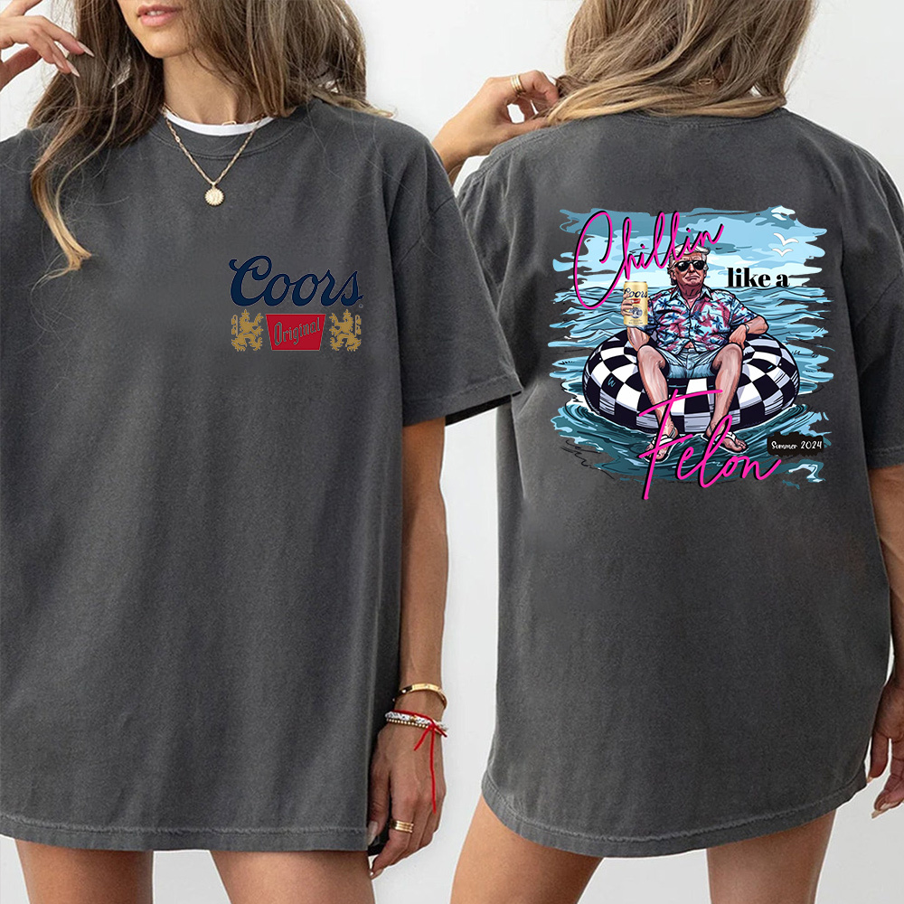 Hot Drinking Coors Chillin Like A Felon Summer 2024, Retro Quirky with Character Shirt
