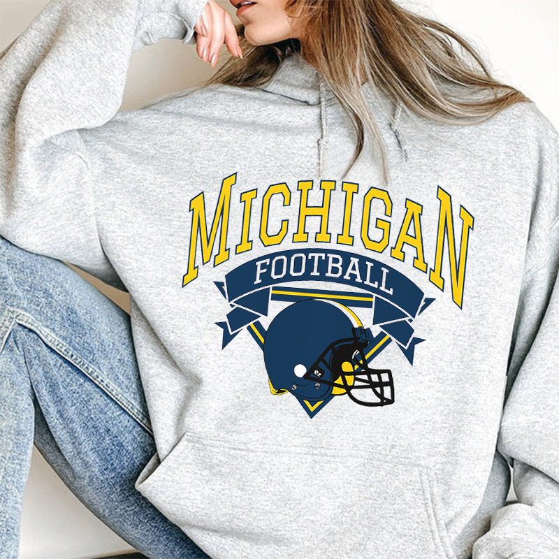 Retro Michigan Football Shirt, Vintage Michigan Football Tee, Ann Arbor Michigan T-Shirt, College Football Shirt