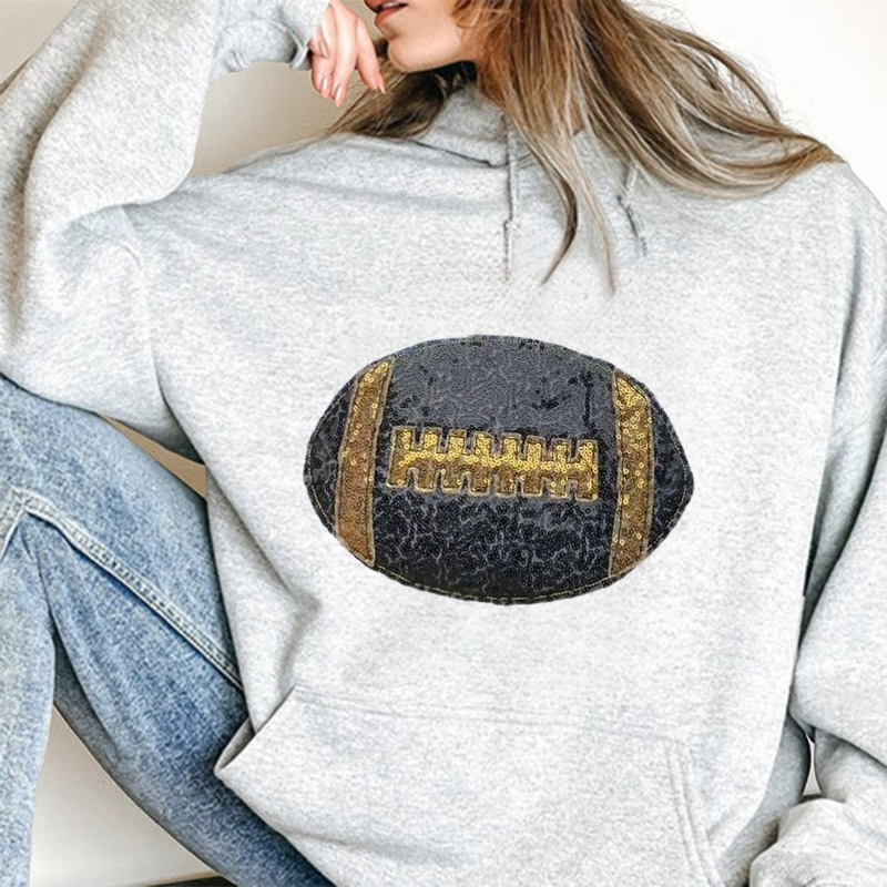 Sparkling Football Icon Sweatshirt – Shine Bright on Game Day