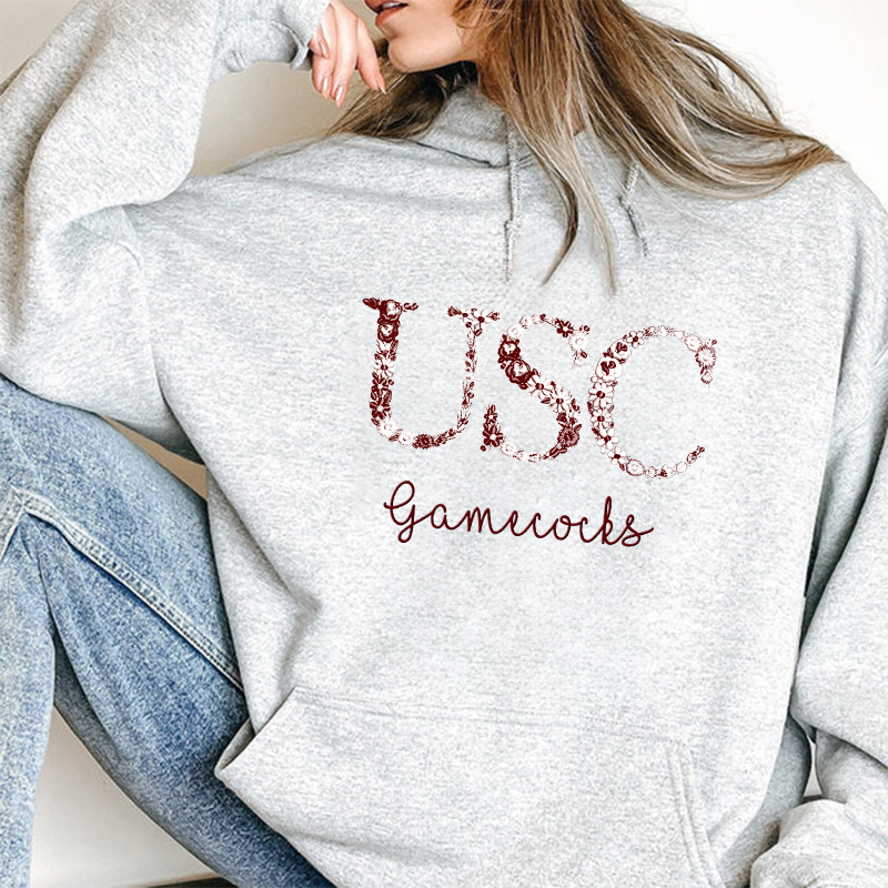 Customized South Carolina Gamecocks Football Sweatshirts With Trendy Floral Embroidery