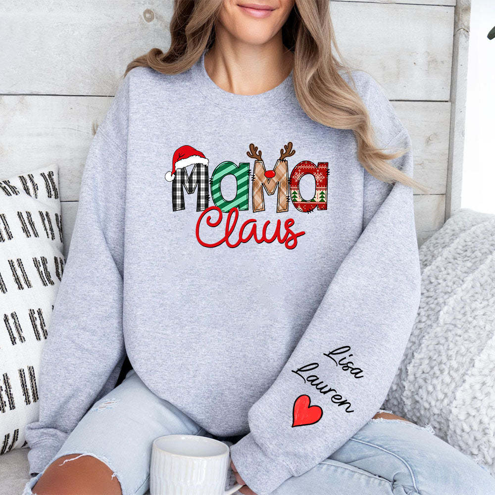 Personalized Christmas Grandma Claus Kids Sweatshirt