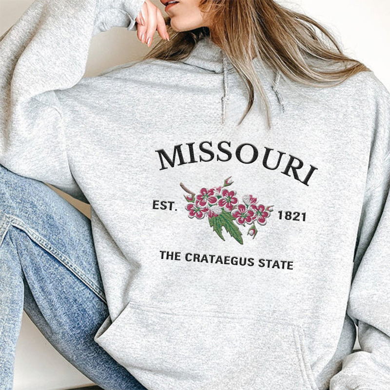 CUSTOM EMBROIDERED MISSOURI FLOWER SWEATSHIRT