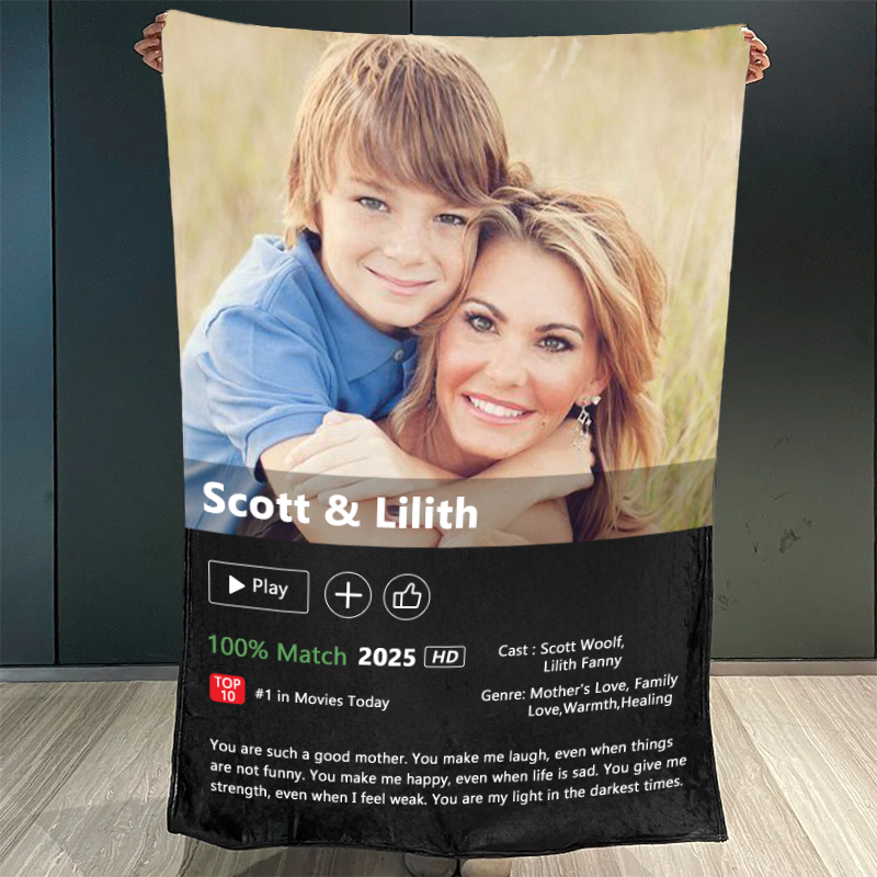50%OFF⭐️Custom Mother's Day Movie Photo Blanket with Your Story