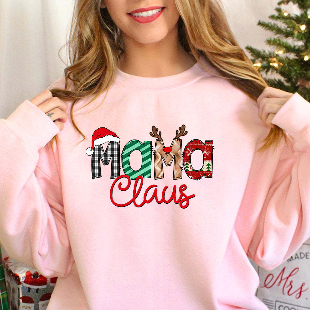 Personalized Christmas Grandma Claus Kids Sweatshirt