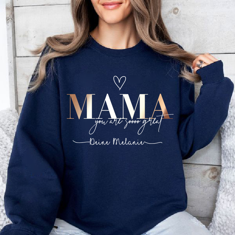 Personalized MAMA “You are soooo great” Sweatshirt with Kids Name on Sleeve-Mother's Day Sale